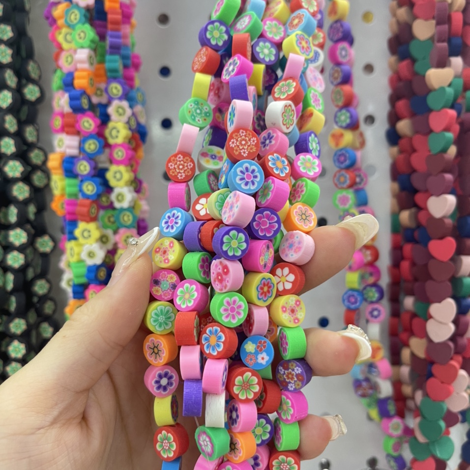 Sliced Floral Round, Simple And Elegant, Snow Yao Jewelry Accessories, A Popular Diy Eco-Friendly Soft Clay Bead