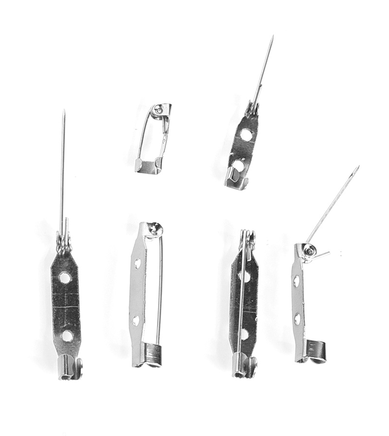 20mm一字简针，胸针，铁别针别针1000个1包diy胸针材料 安全扣胸针保险扣胸针 托胸花胸针不锈钢锁扣胸针托详情图5