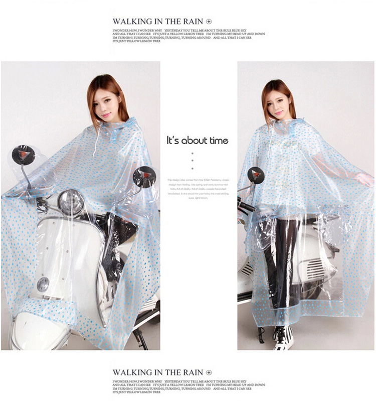 Thickened adult transparent electric bike raincoat, single brim, enlarged PVC crystal sleeveless raincoat for men and women Specification image