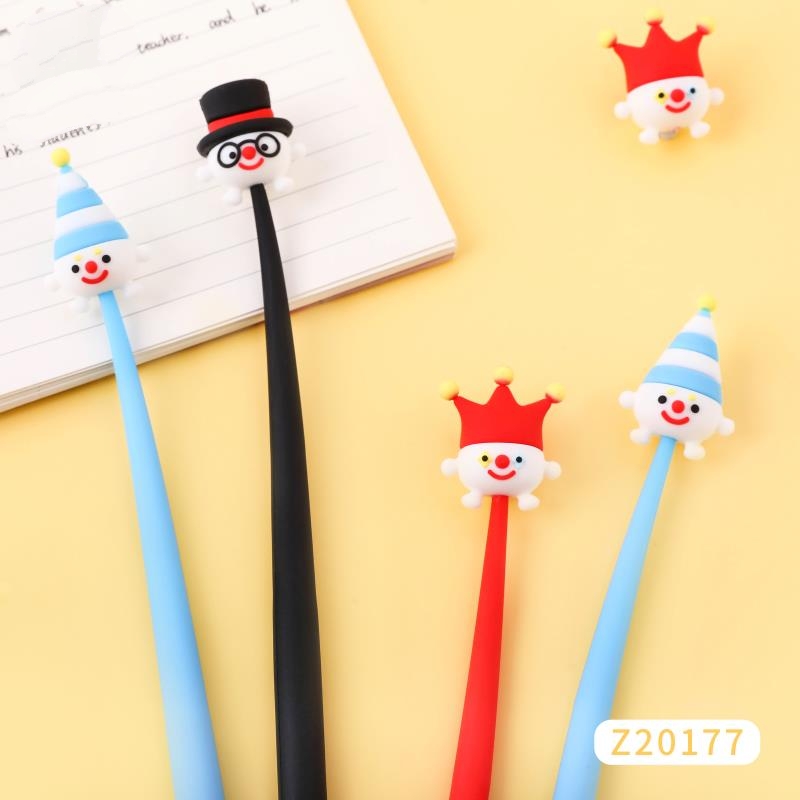 硅胶中性笔 小丑达人卡通造型中性笔 硅胶创意造型中性笔  卡通动漫造型中性笔 软胶中性笔详情图10