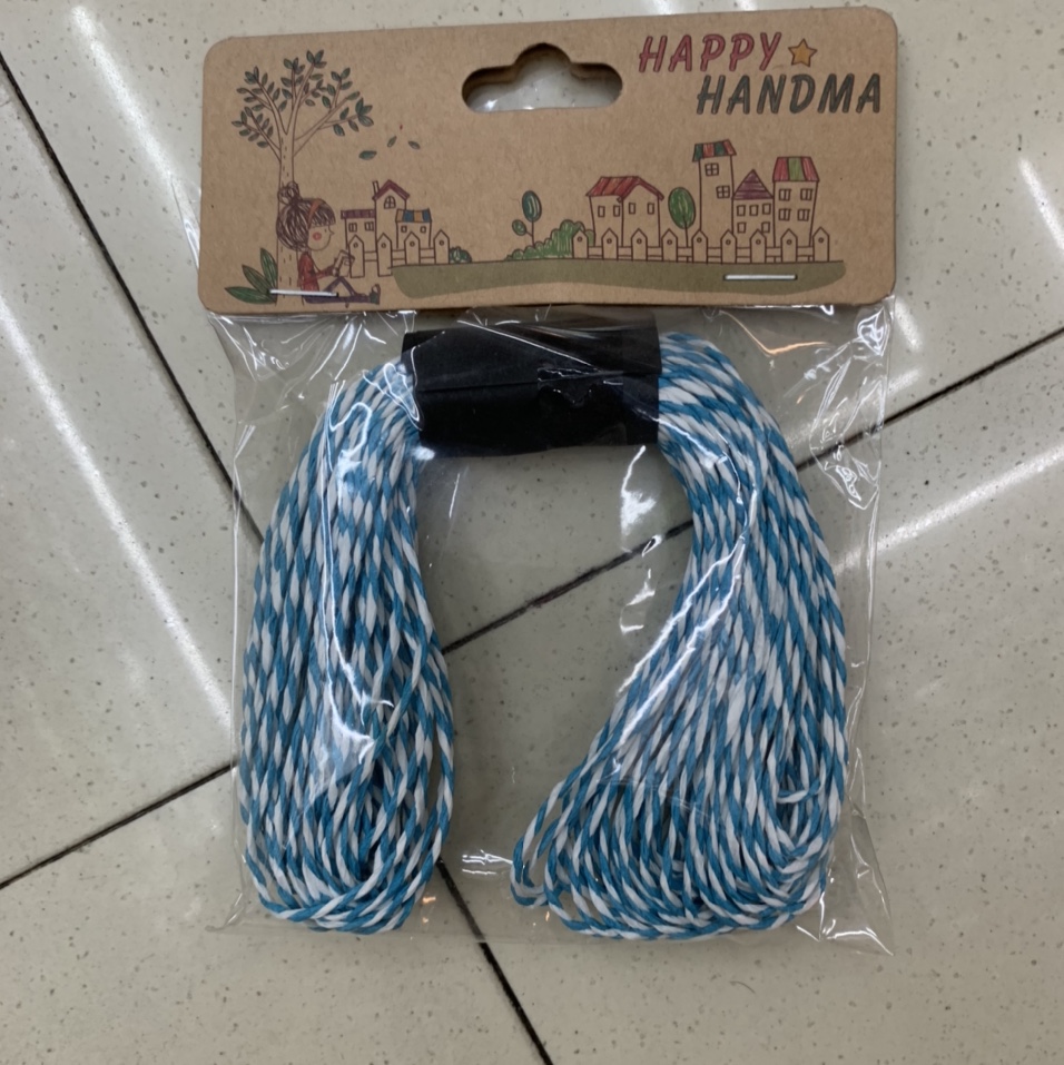 30米幼儿园小朋友手工艺纸绳双色，蓝色+白色