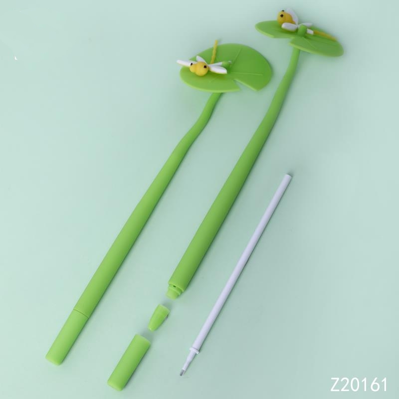 硅胶中性笔 荷塘蜻蜓硅胶创意中性笔 卡通头像造型中性笔 动漫头像造型中性笔详情图5