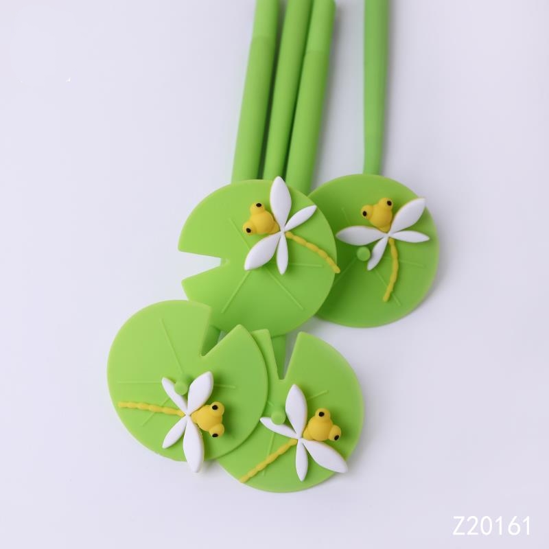 硅胶中性笔 荷塘蜻蜓硅胶创意中性笔 卡通头像造型中性笔 动漫头像造型中性笔详情图4