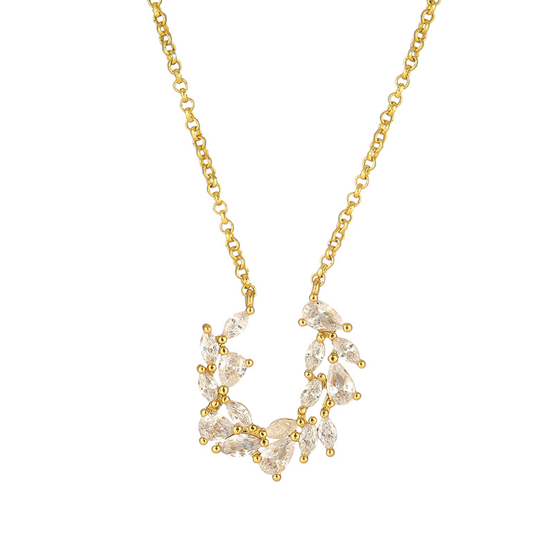 Microinset zircon necklace A Gothic wind necklace telescopic adjustable necklace manufacturers direct sales 5