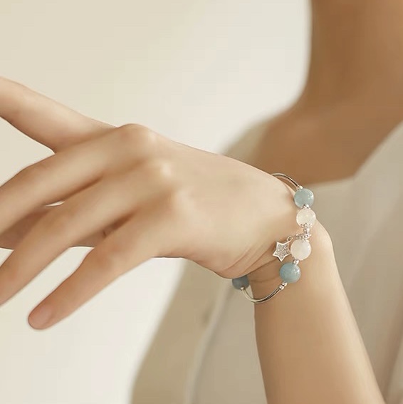 Bracelet female sterling silver Sea Star Blue crystal Bestie bracelet DIY bracelet temperament