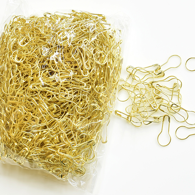 Qinyu Golden thick copper Gourd pins, safety pins, 1000 copper pins, 1 box, pin tags, small golden gourd, clothing store labels, clasp pins, brooches for fixing clothes, large safety paper clips