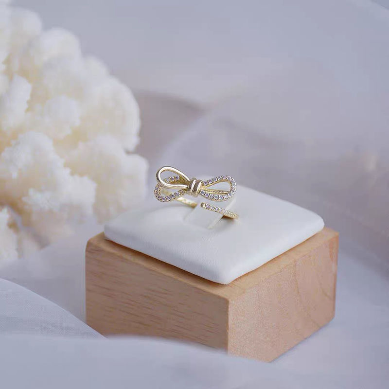 50 - Taran's light luxury small Zircon double-layer ring, a cool and fashionable Korean version, a unique and trendy ring that goes well with all kinds of outfits, is a versatile index finger ring