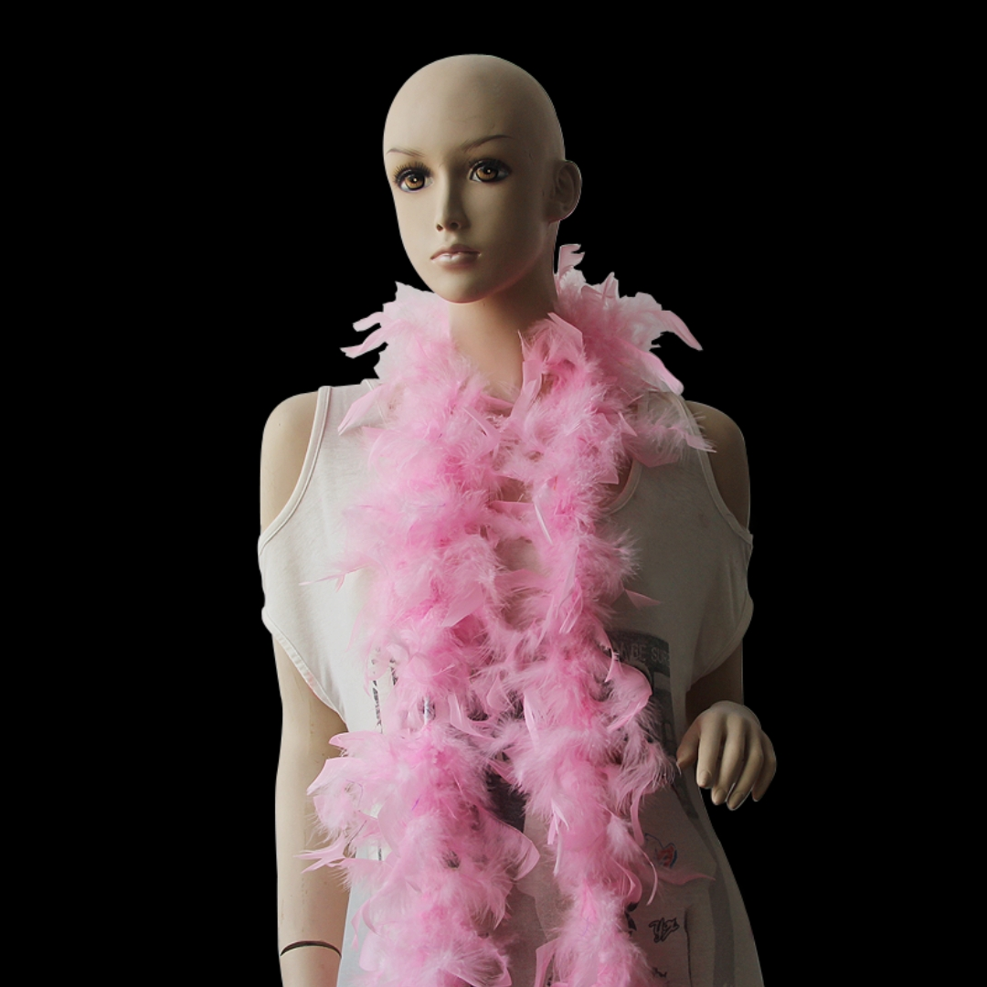 火鸡火片羽毛毛条75克两米粉色