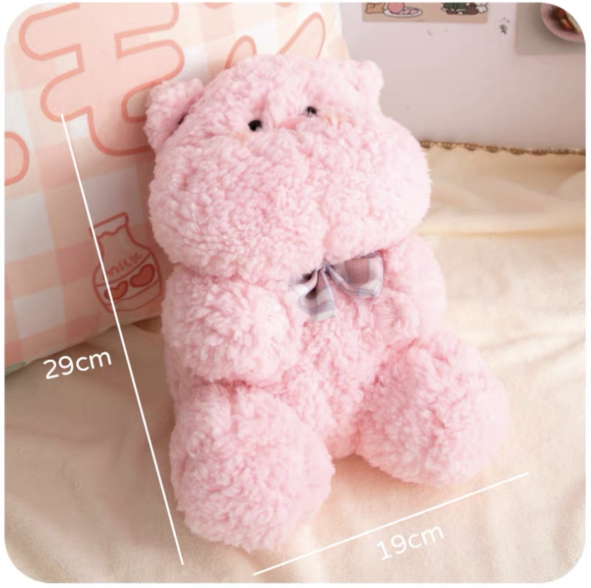 Bear doll Heal Tie birthday gift Sleep hug girl rabbit Lamb doll bed plush toy 11