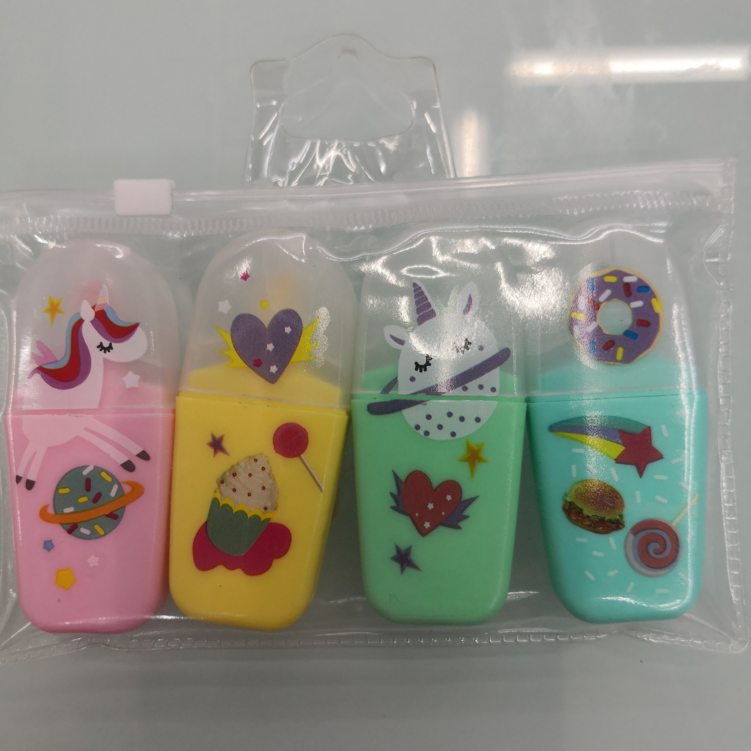 义乌市博洋笔墨用品商行美人鱼891—4色拉链袋包装荧光笔