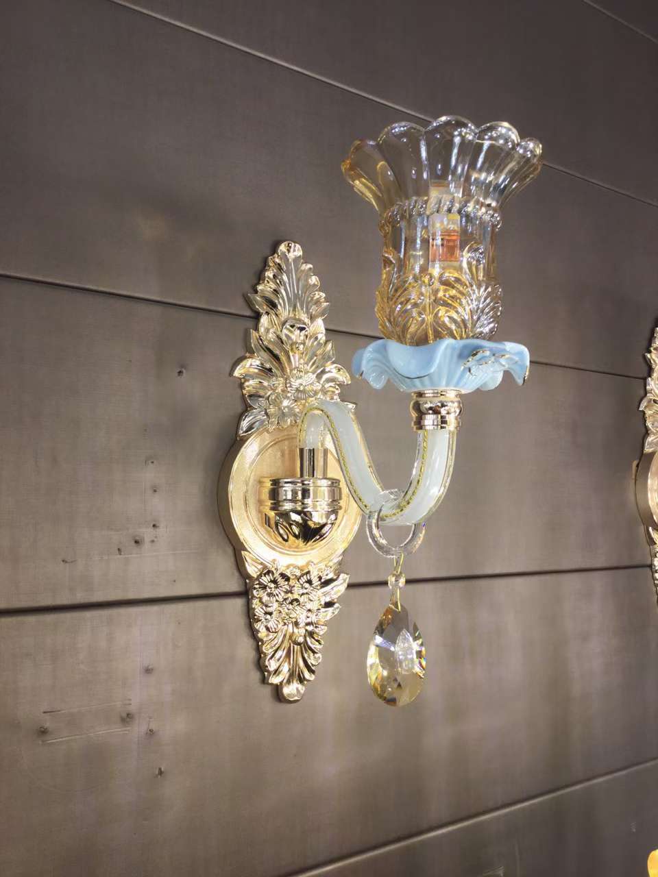 Crystal glass ceramic living room, dining room, duplex hotel, light luxury ceiling 8 heads detail image 5