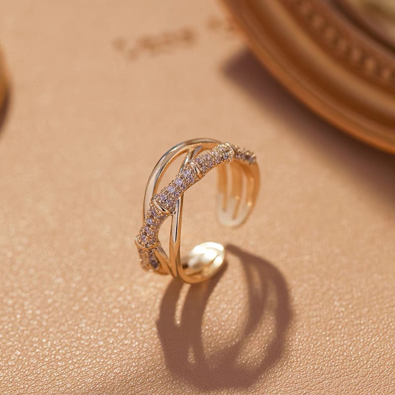镶钻戒指时尚个性轻奢小众设计夸张高级感冷淡风不掉色食指戒女夏图