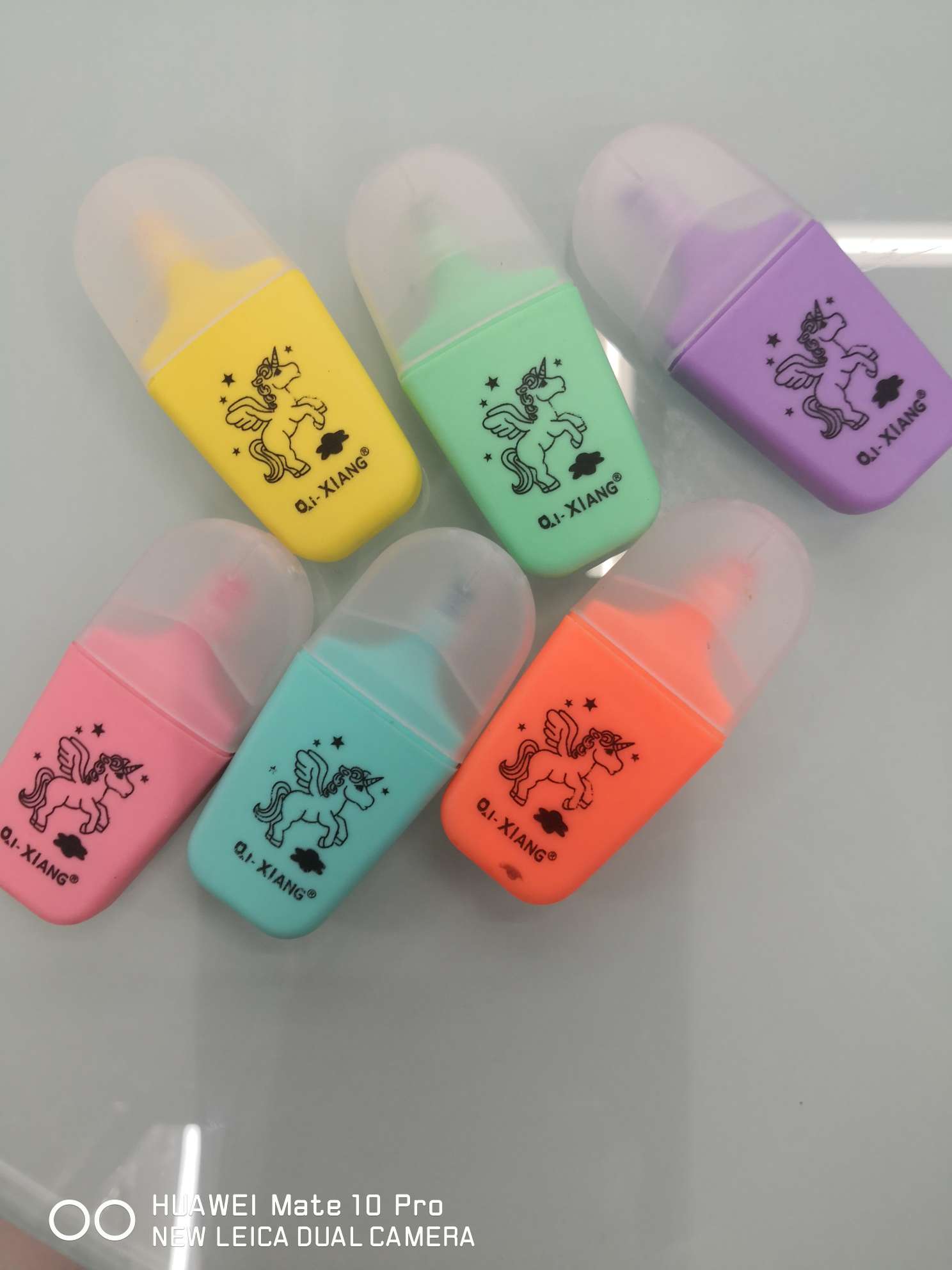 Yiwu Boyang Pen and Ink Supplies Store Unicorn 892-6 color zipper bag packaged highlighters details Picture