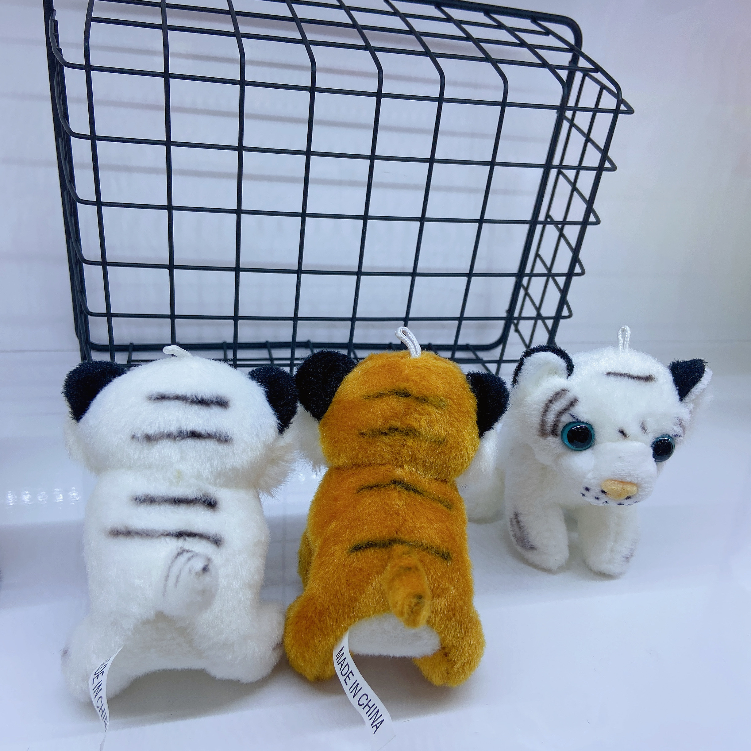 Adorable simulación tigre pequeño colgante tigre de dos colores llavero zodiaco tigre de peluche bolsa adorno puede ser imagen personalizada detail image 6