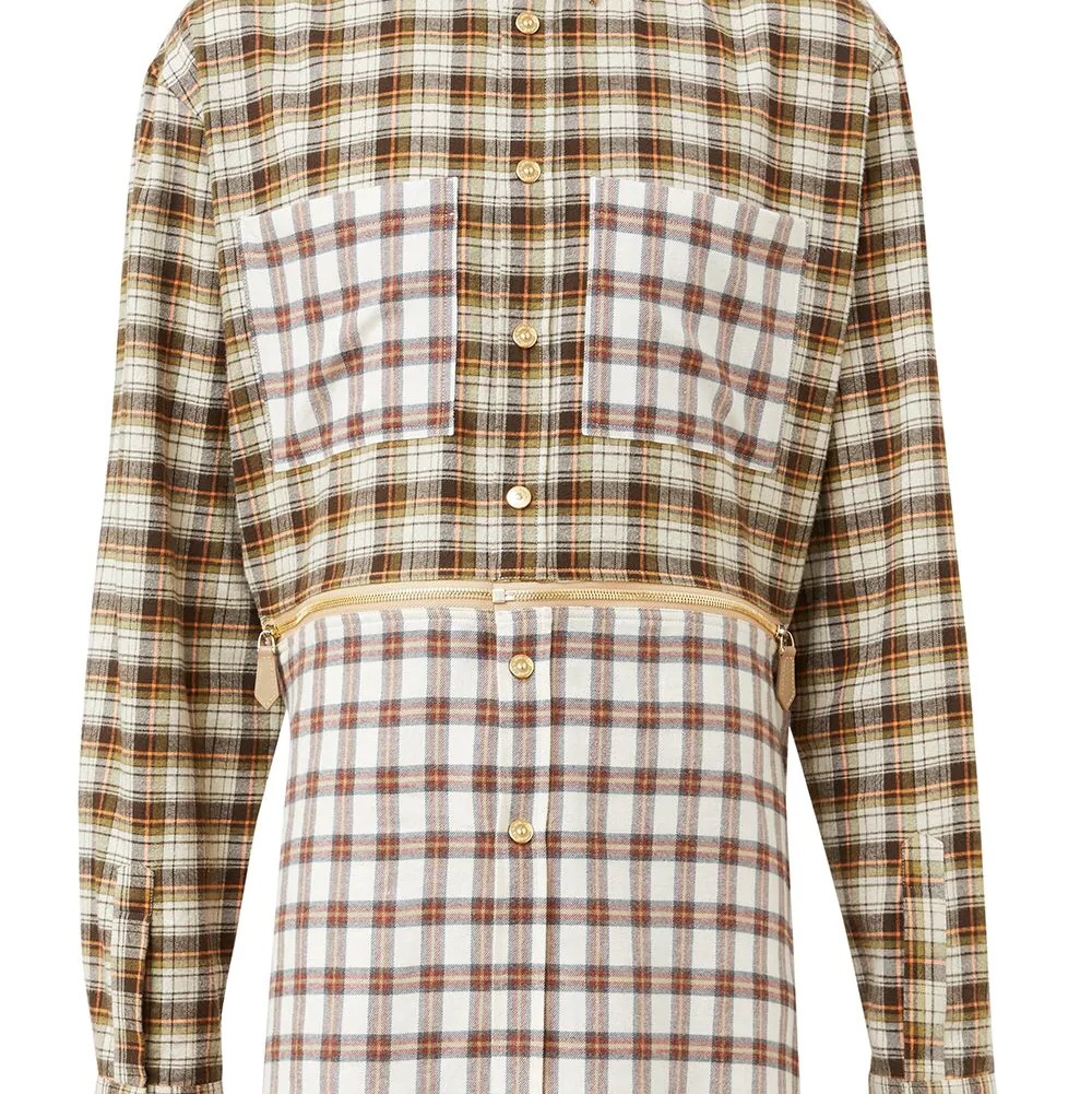 Burberry 男士 拉链下摆方格法兰绒衬衫

尺寸：XS S M L码 