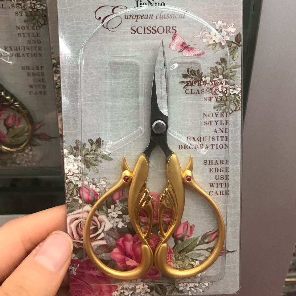 高品质杰诺金色小天鹅复古剪刀 手工剪刀DIY剪纸剪 美容美甲剪刀