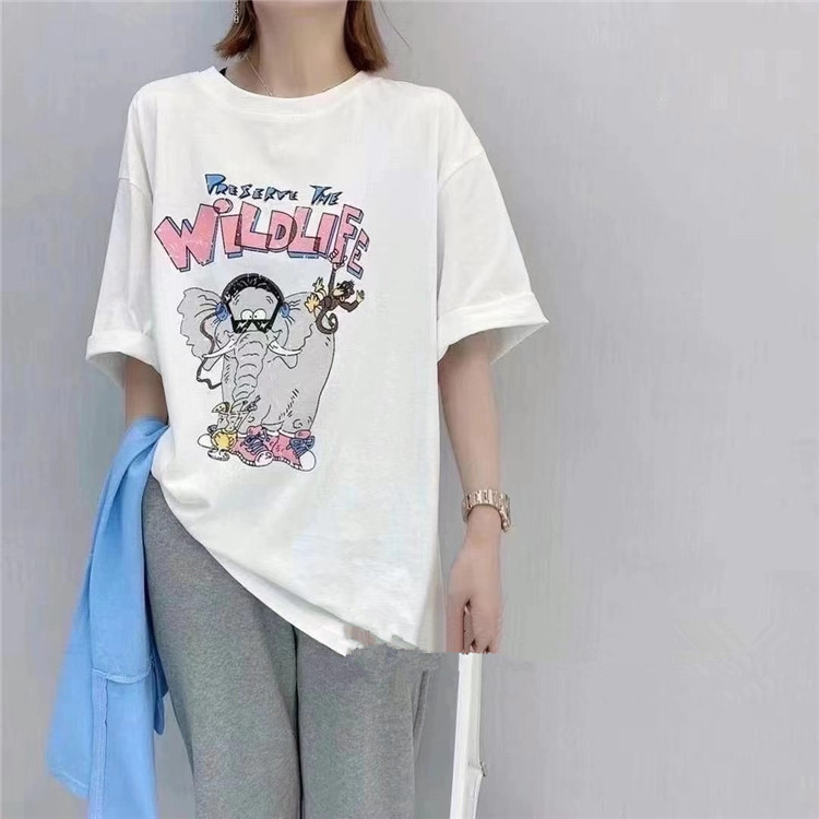 爱马丁2021夏季首发新款女装卡通图案白色5Q2127203