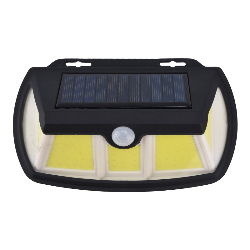 New solar sensor light 28LED68COB solar wall lamp, five-sided light-emitting human body sensor light, outdoor wall lamp, garden lamp, street lamp Specification image