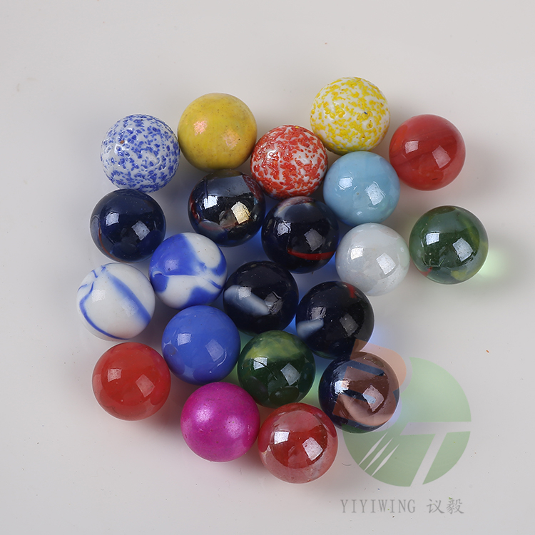 20 pieces of 16mm porcelain red, yellow, blue and green sesame marble glass marbles, 1.6 cm cream red, yellow, blue and green petal round balls
