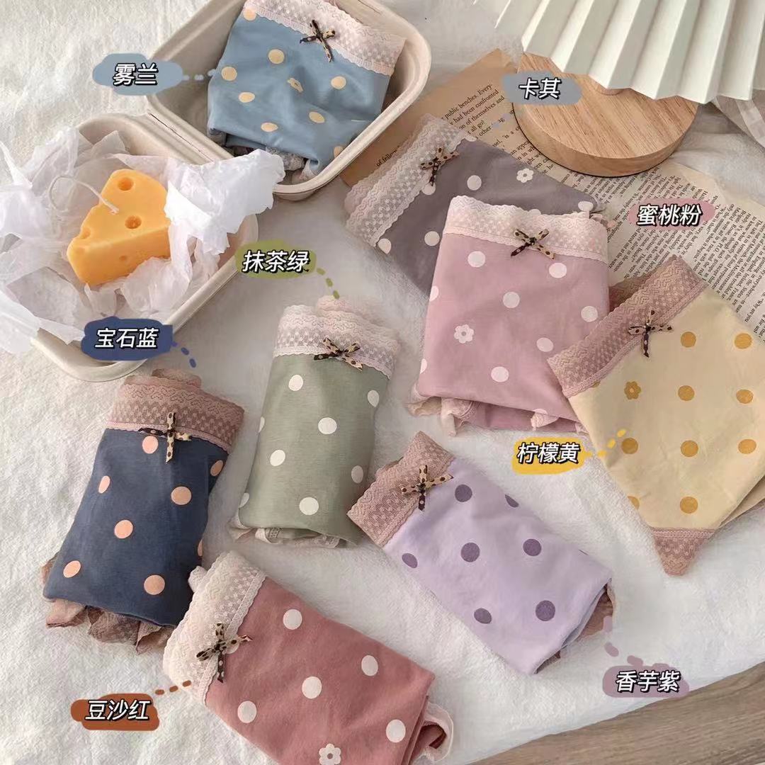 Cute pure cotton printed underpants for teenage girls