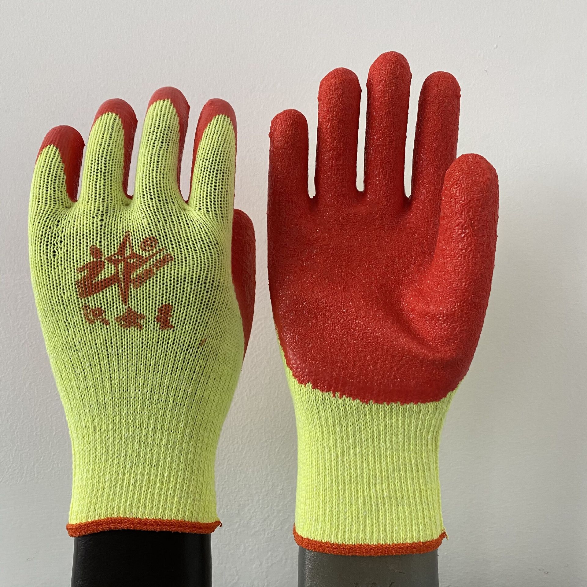 Authentic Labor protection Vega gloves Thickened for use handling anti-cut hardware anti-slip rubber Altair gloves red yellow