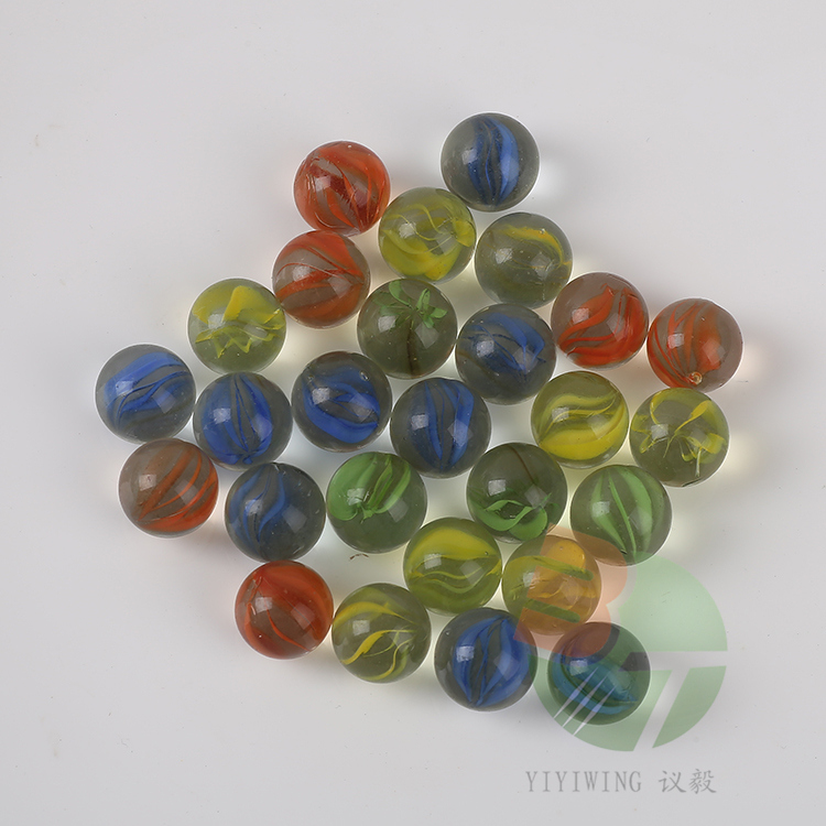 20粒16mm彩色花瓣玻璃弹珠 1.6厘米红黄兰绿花瓣圆球 八片弹珠 棋盘珠 花瓣珠 贵族棋