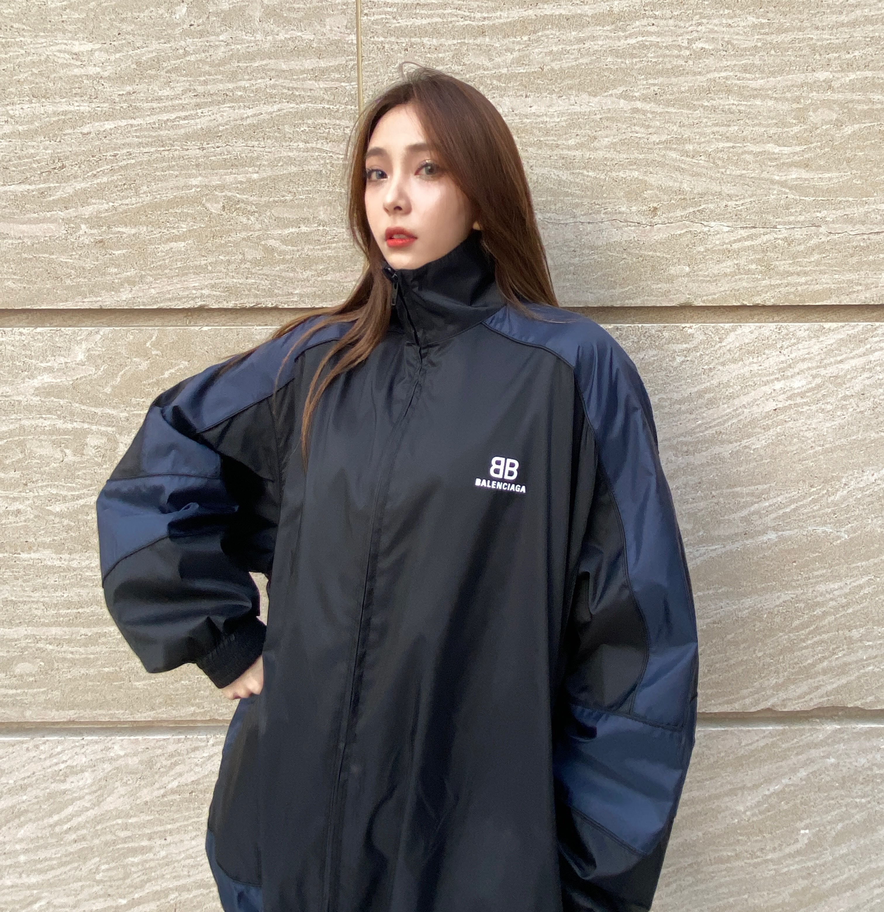 Balenciaga 男士 【小红书街拍】男女同款 黑色深蓝色徽标拉链休闲夹克44 46 48 50详情图6