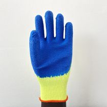 Authentic Labor protection Vega gloves Thickened for use handling anti-cut hardware anti-slip glue Altair gloves Blue yellow