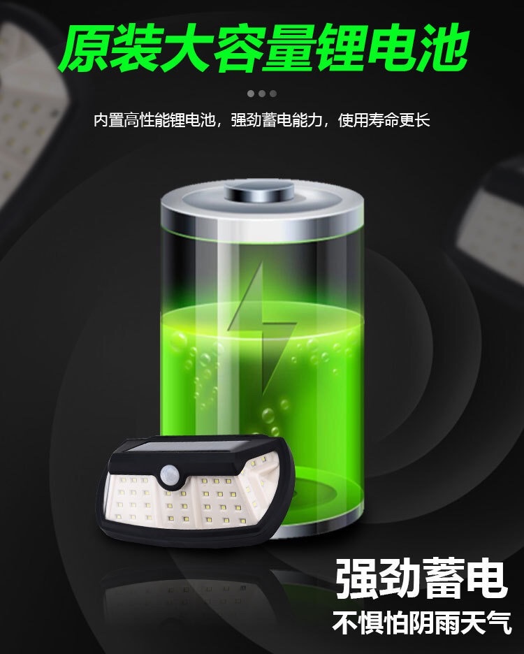 New solar sensor light 28LED68COB solar wall lamp, five-sided light-emitting human body sensor light, outdoor wall lamp, garden lamp, street lamp detail image 7