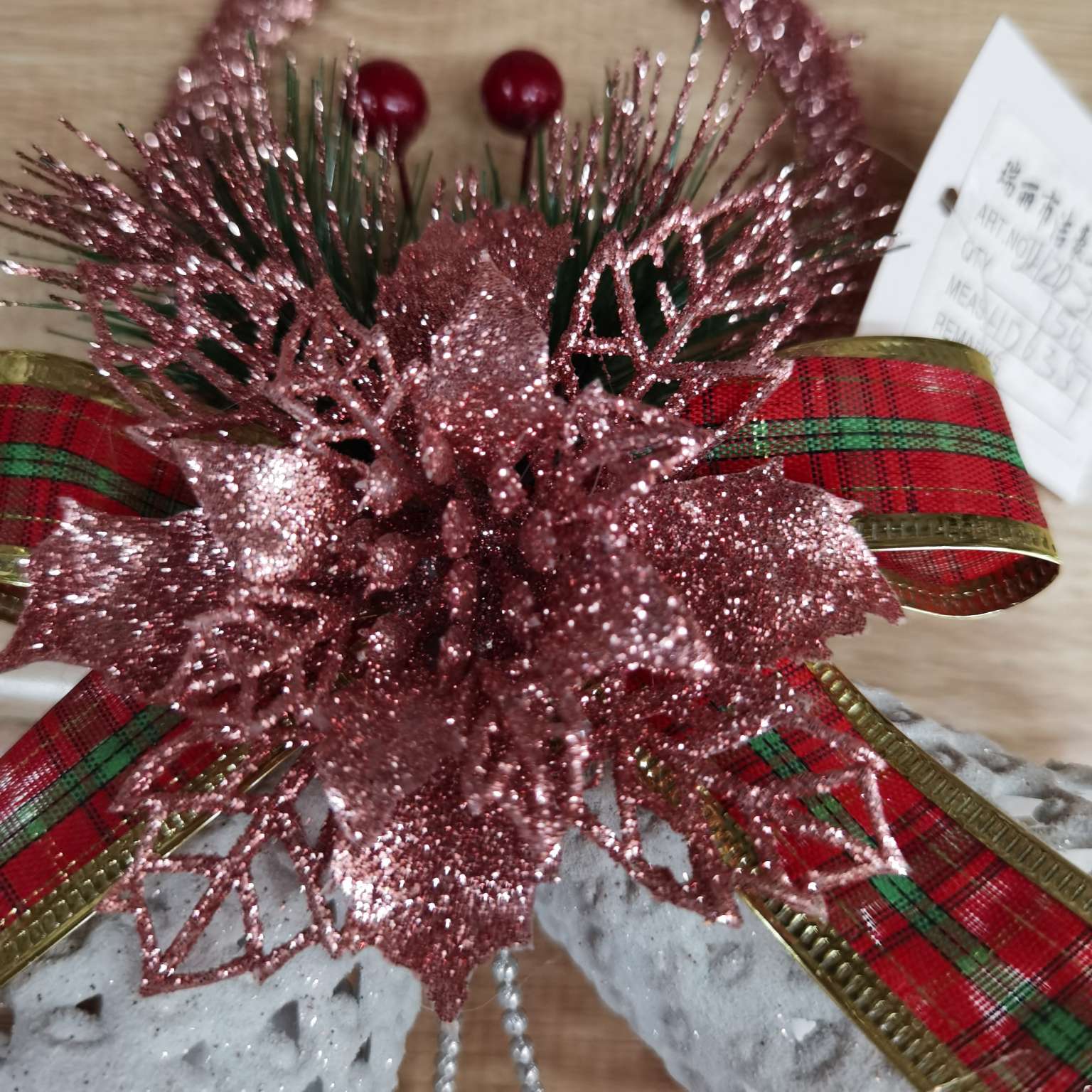 1017 Christmas gifts, Christmas pendants, Christmas decorations, Christmas ornaments, electroplated gold powder pendants Item Picture