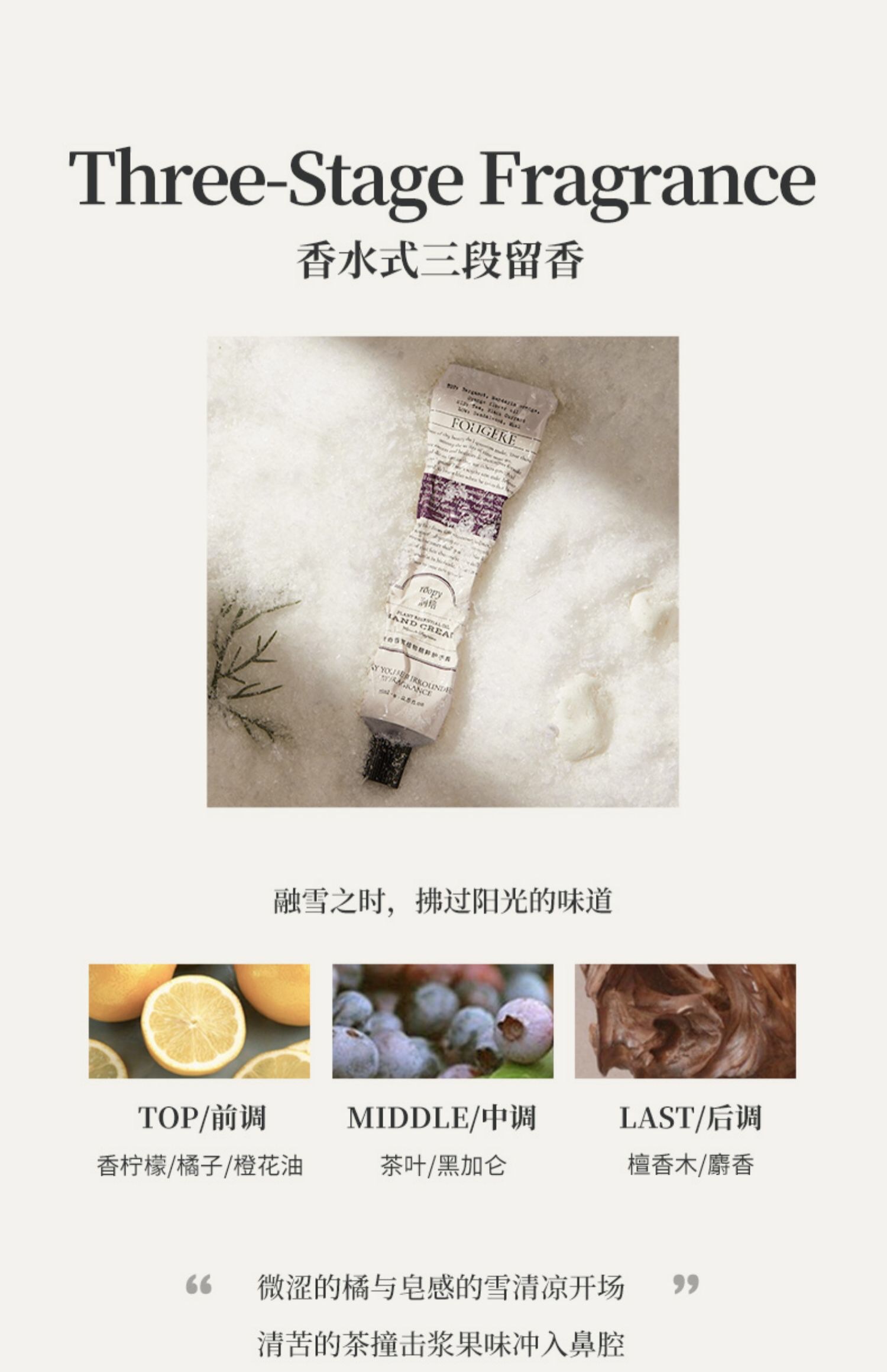 roopy Fougere Fragrance Plant Essence Hand Cream for Moisturizing and Refreshing Hands, a big brand moisturizing Hand Cream 75ml, Orange Green Spring pic 6