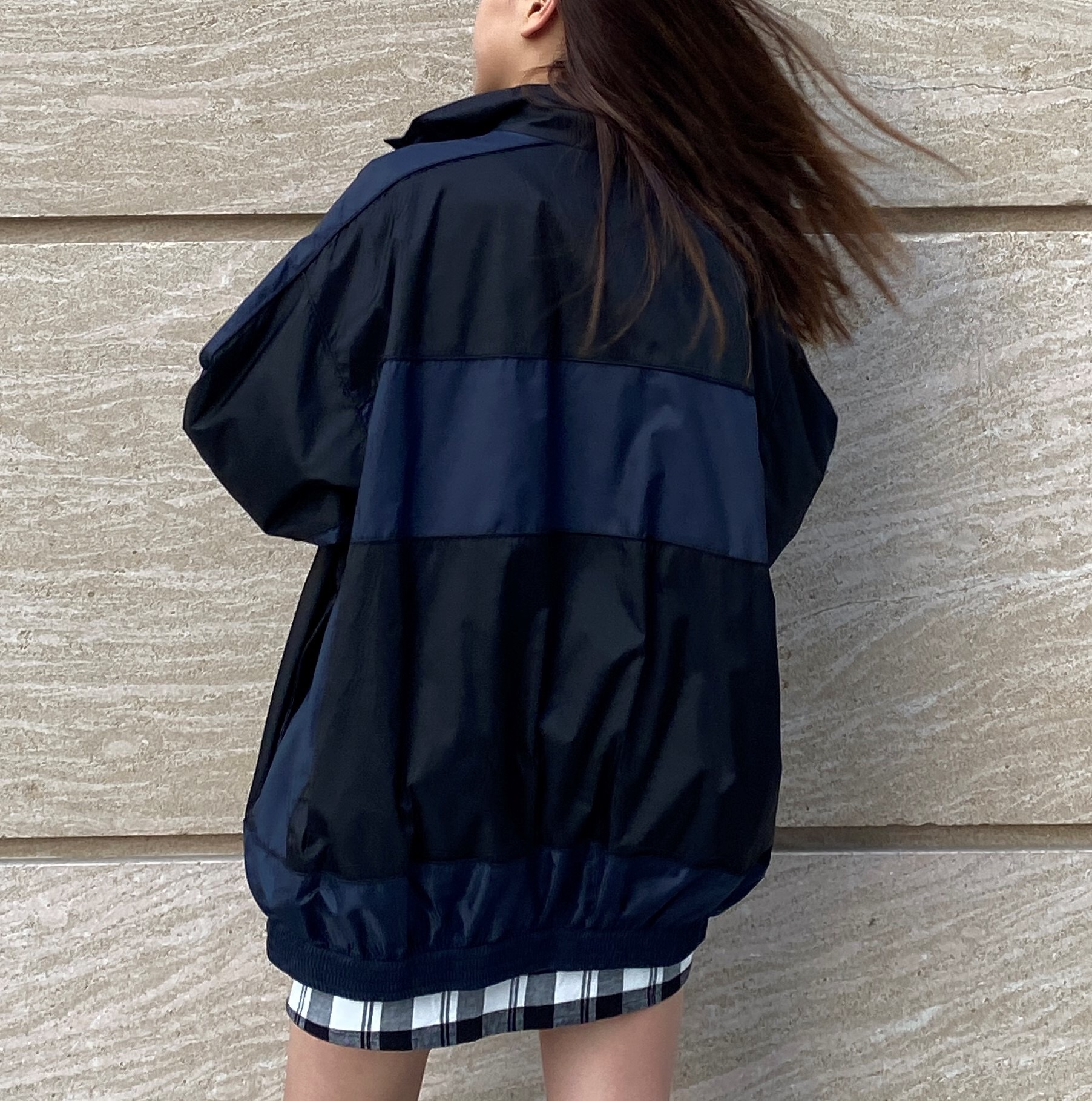 Balenciaga men's [Xiaohongshu Street Style] Black and dark blue logo zipper casual jacket for both men and women 44 46 48 50 Specification image