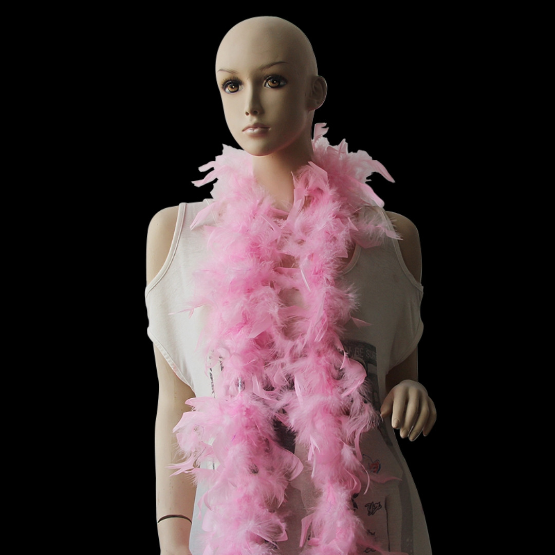 火鸡火片羽毛毛条95克两米粉色