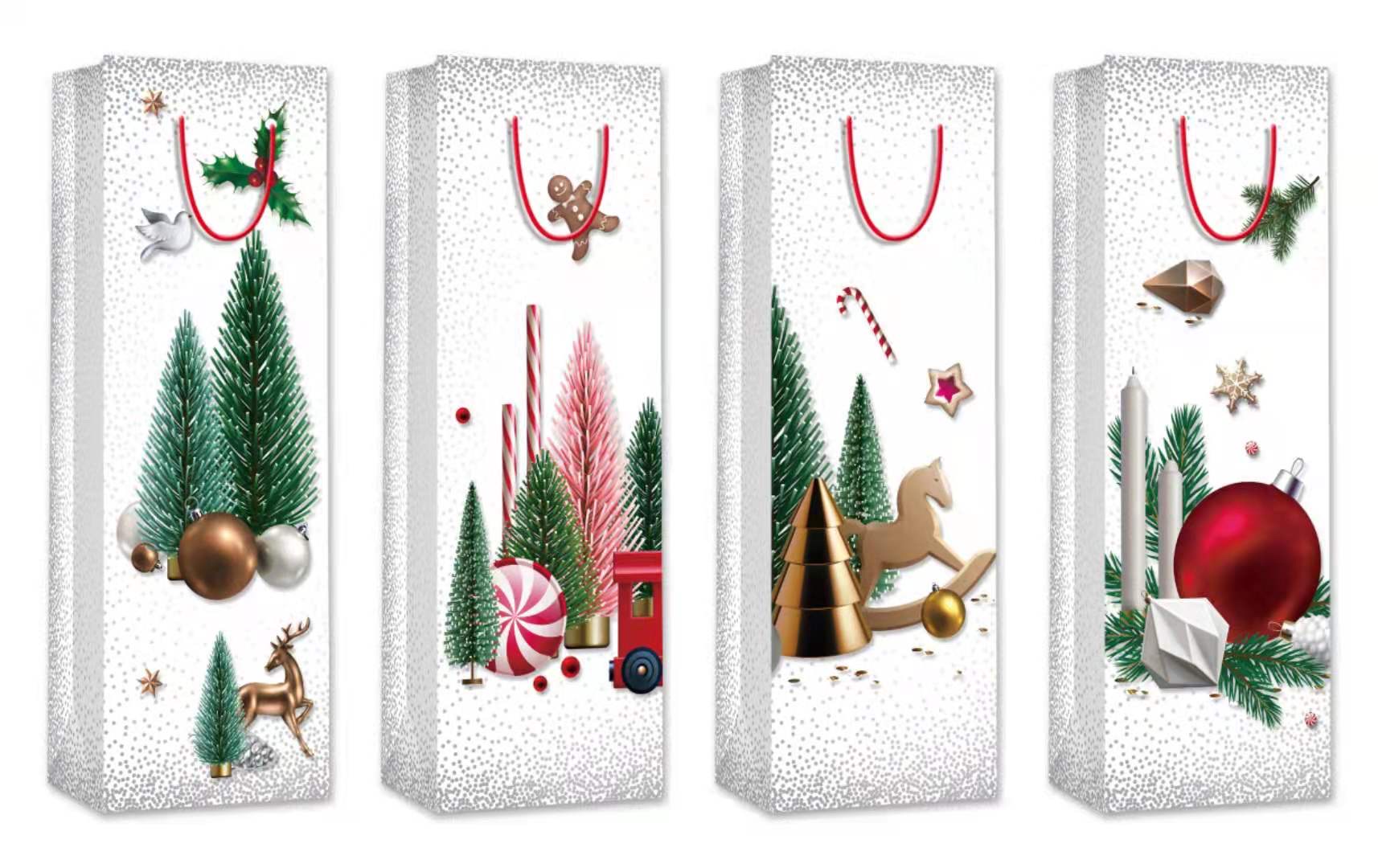 Customized Christmas wine bags, hand-held gift paper bags, clothing packaging paper bags, wholesale food takeout packaging bags Application Scenario