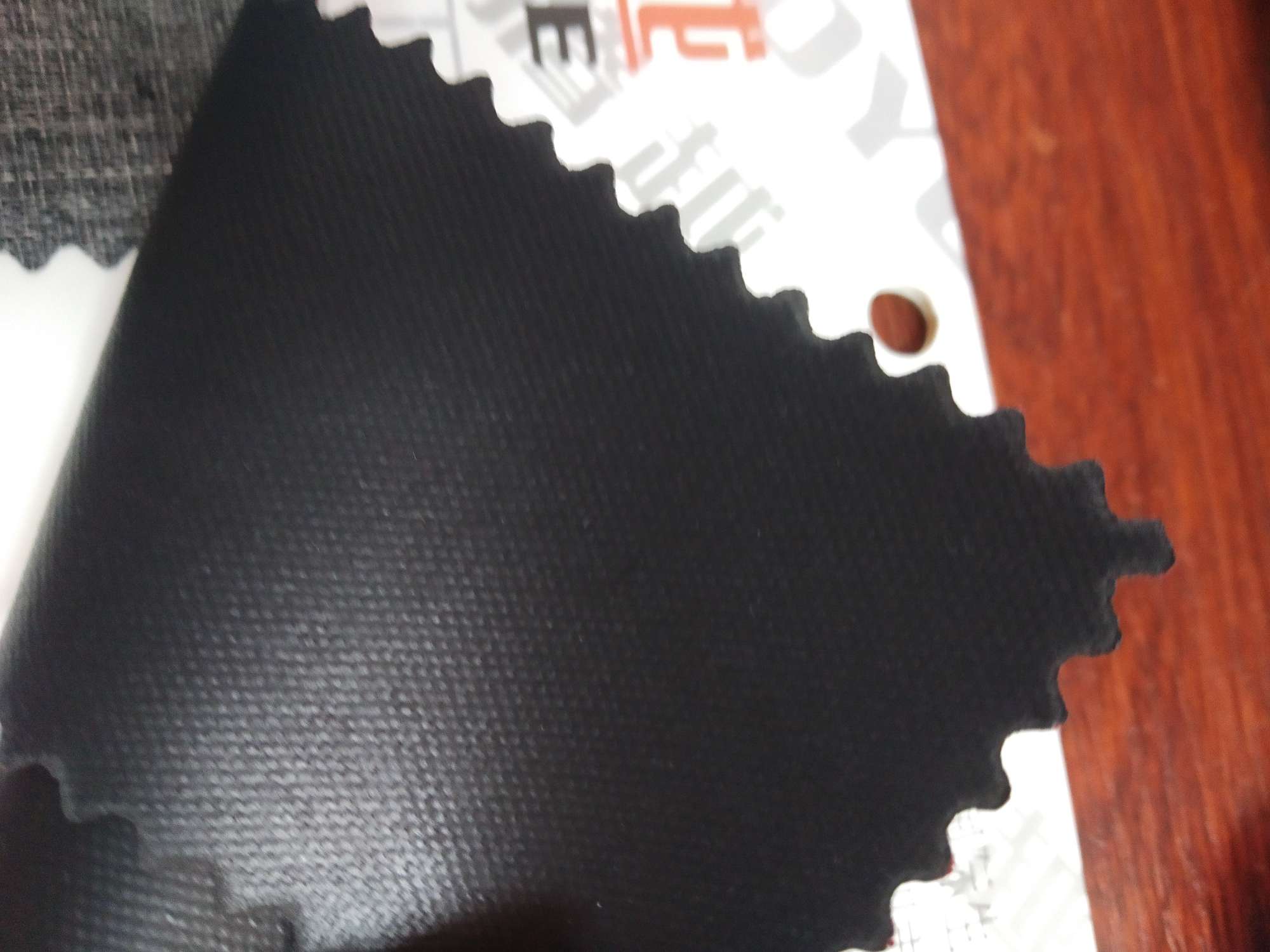 TY-- 047 RPET recycled 300D matte pvc 4# jujube red details Picture