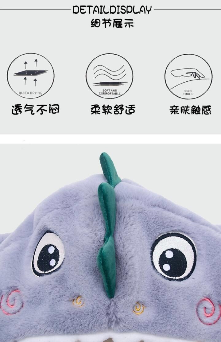 Children's hats, winter warm scarves, one-piece hats, baby fleece ear protectors, cartoon dinosaur windproof hats for boys and girls detail image 1