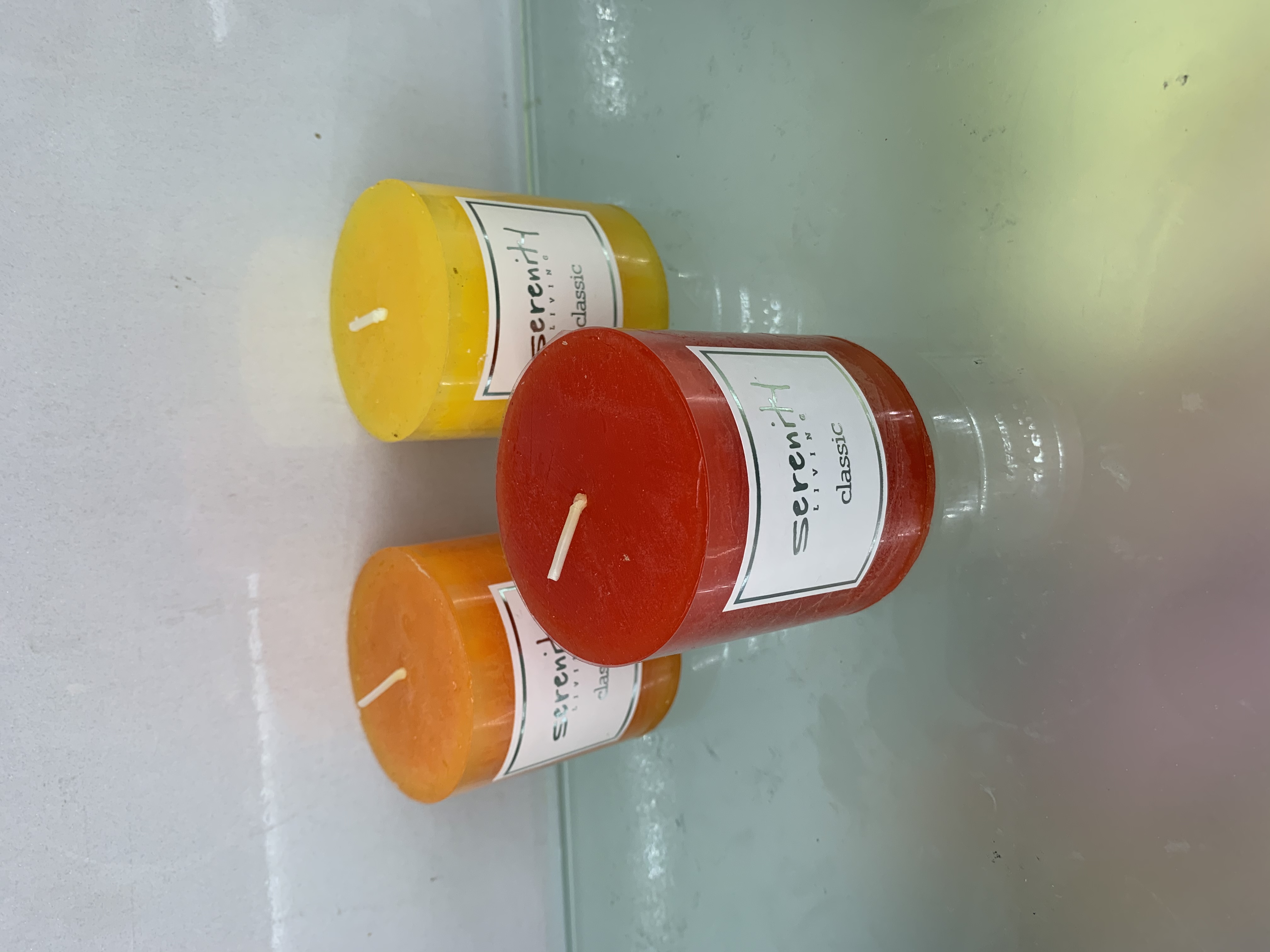 QRrY010B柱蜡多色多味无烟酒店家居咖啡厅蜡烛装饰品白底实物图