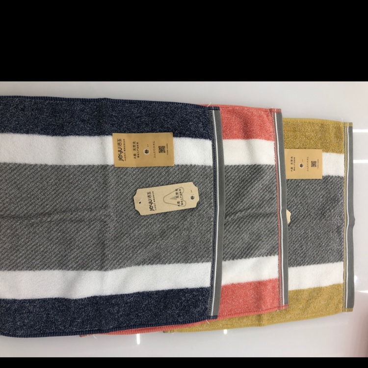 Best-selling striped square towel, baby face towel, kindergarten home face towel J1022W square towel pic 2