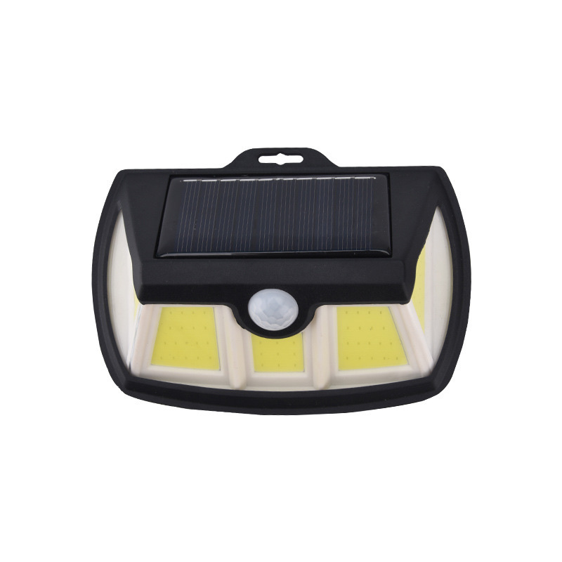 New solar sensor light 28LED68COB solar wall lamp, five-sided light-emitting human body sensor light, outdoor wall lamp, garden lamp, street lamp details Picture