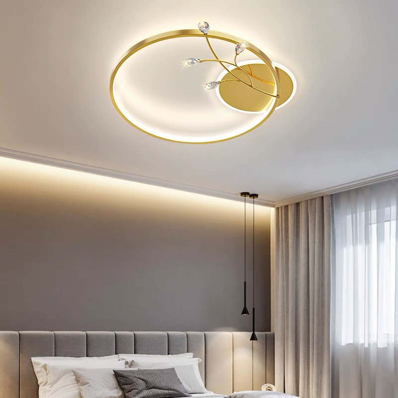 主卧室灯轻奢简约现代创意创意2021年新款网红高档水晶吸顶灯具