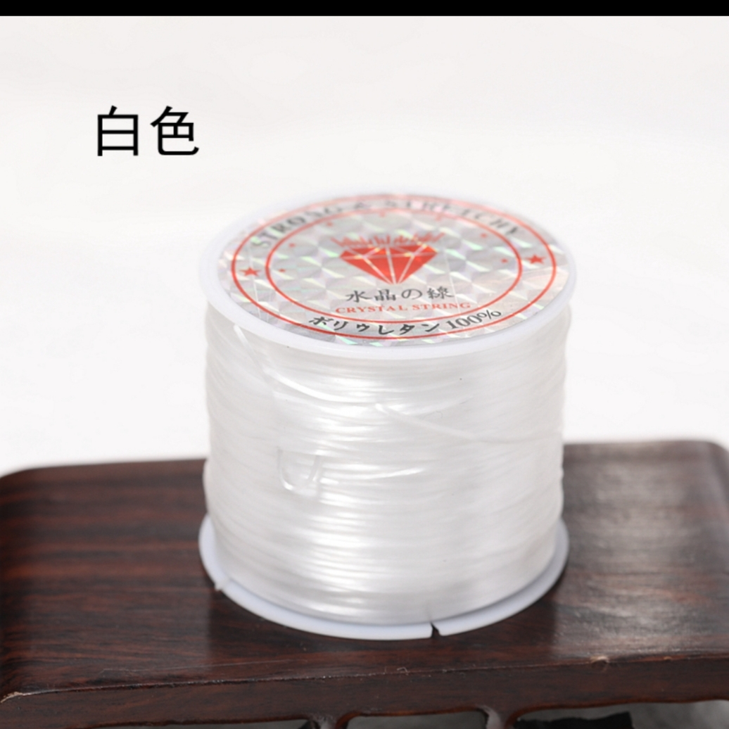 diy Stretch line imported flat silk stretch rope Crystal beaded bracelet Handmade jewelry accessories White 50m