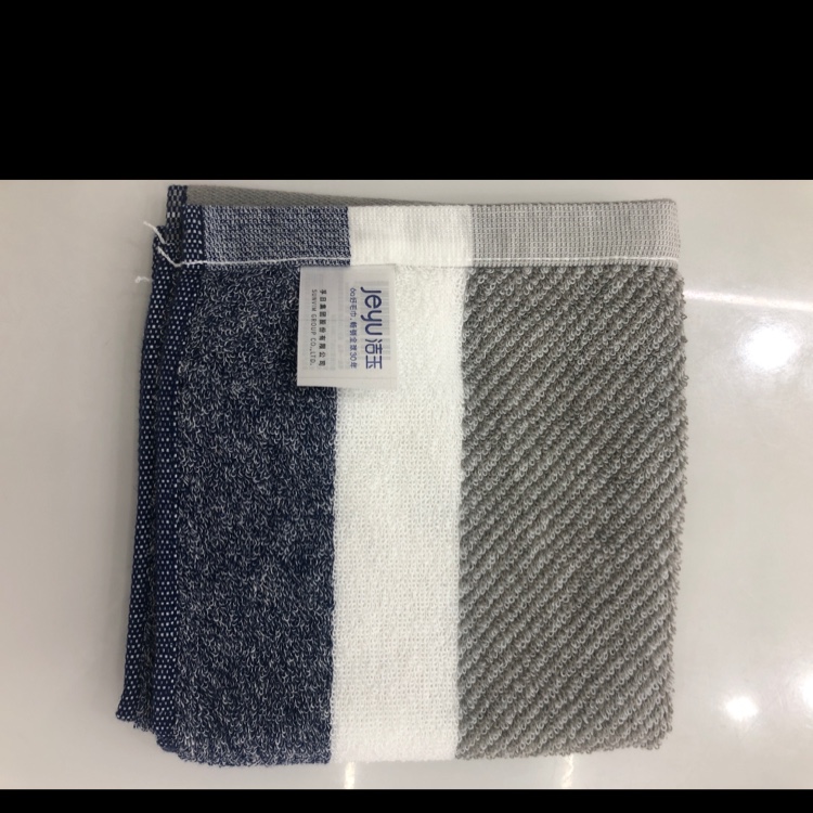 Best-selling striped square towel, baby face towel, kindergarten home face towel J1022W square towel Item Picture