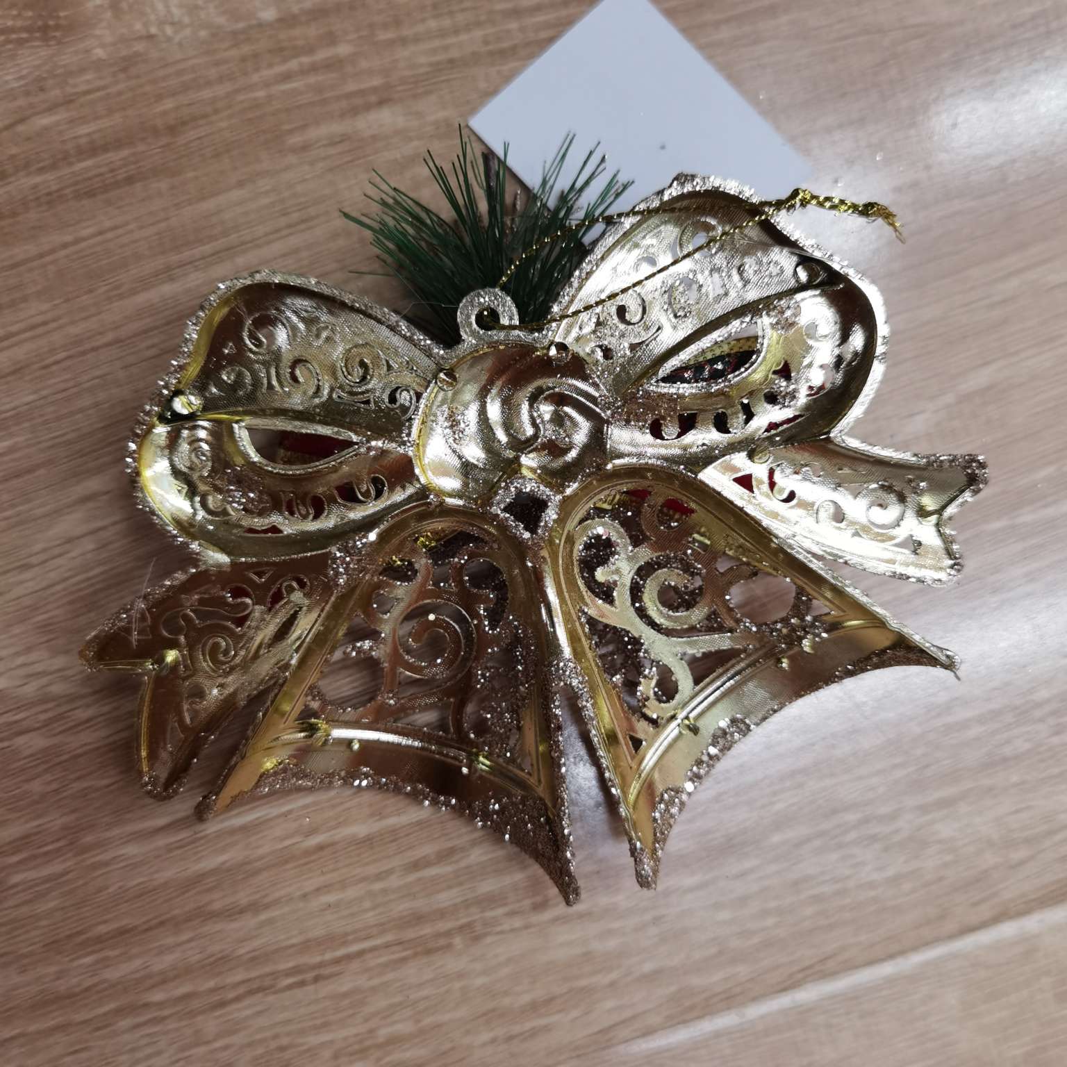1014 Christmas gifts, Christmas pendants, Christmas decorations, Christmas ornaments, electroplated gold powder pendants detail image 1