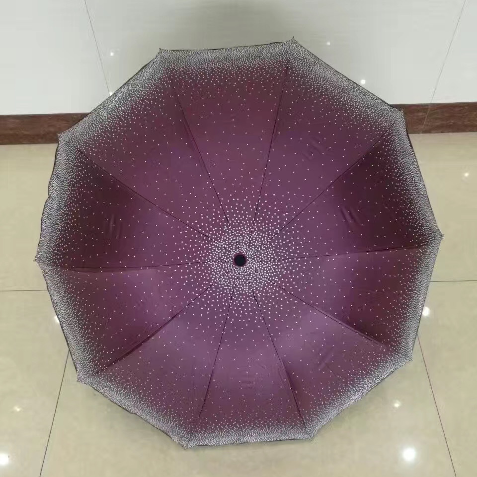 三折色胶满天星广告伞雨伞晴雨伞折叠伞两用太阳伞遮阳伞防紫外线伞女士伞