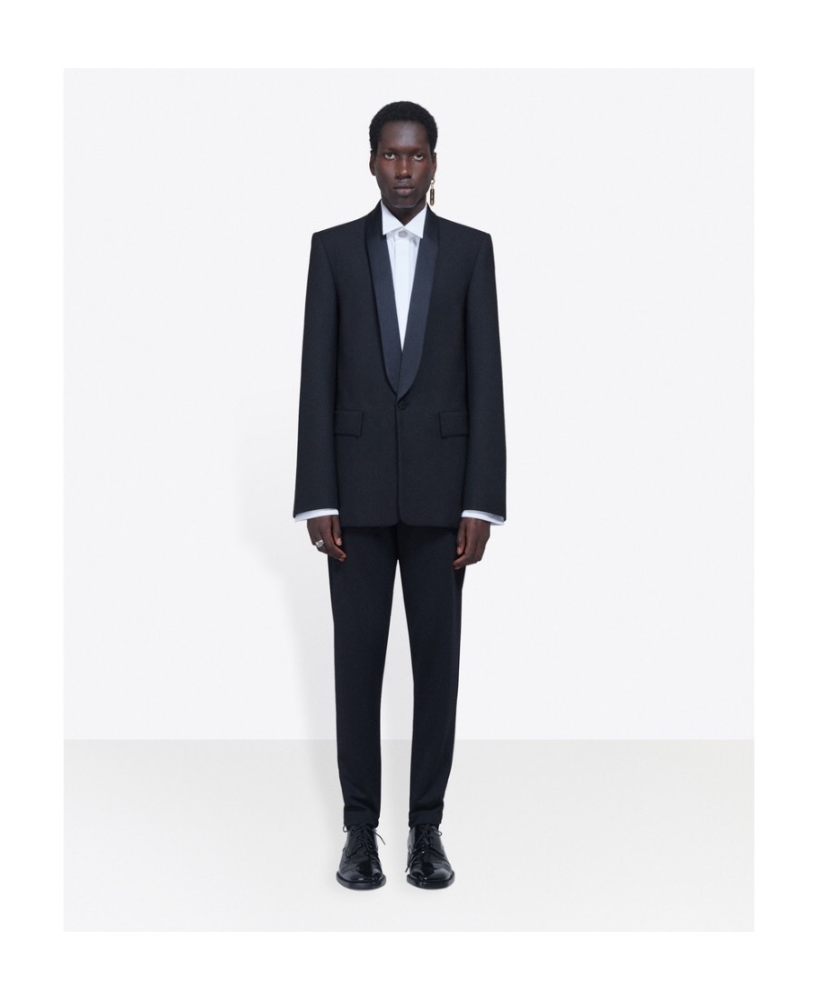 Balenciaga 男士 黑色单排扣西装外套46 48 50码 白底实物图