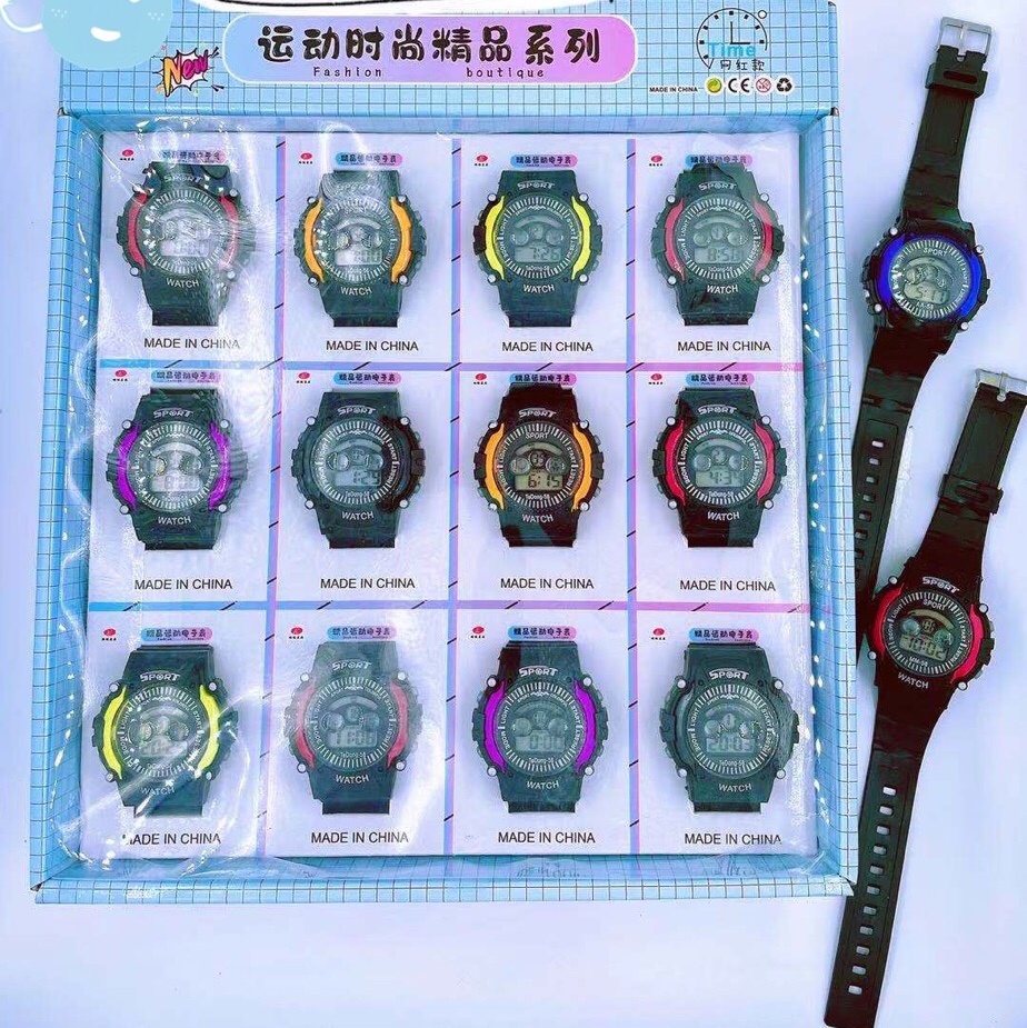 盒装学生时尚卡通电子手表灯光夜光驱蚊运动手机手表小礼品赠品