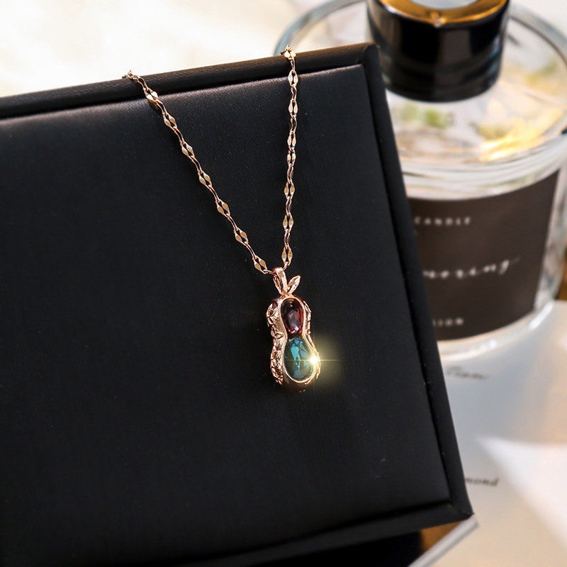 Chenglong Jewelry Titanium Steel Peanut Necklace, non-fading C0919-25
