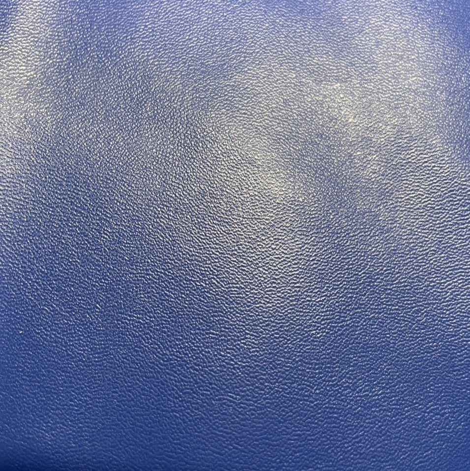 环保蓝色仿棉绒0.75厚pu Napa纹皮革