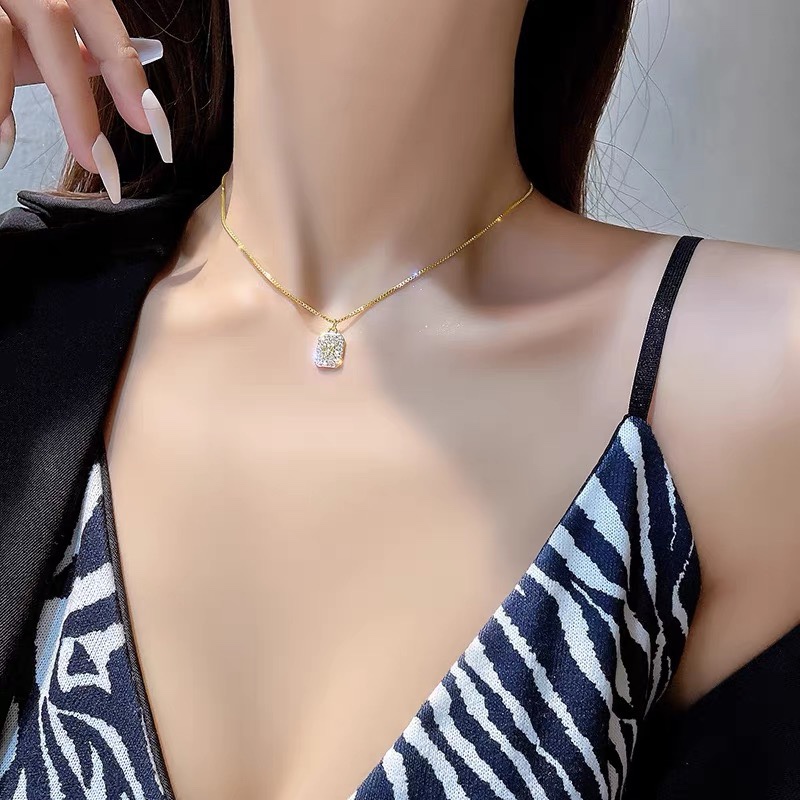 Cross chain personality number 7 classic jewelry micro inset zircon clavicle chain pendant