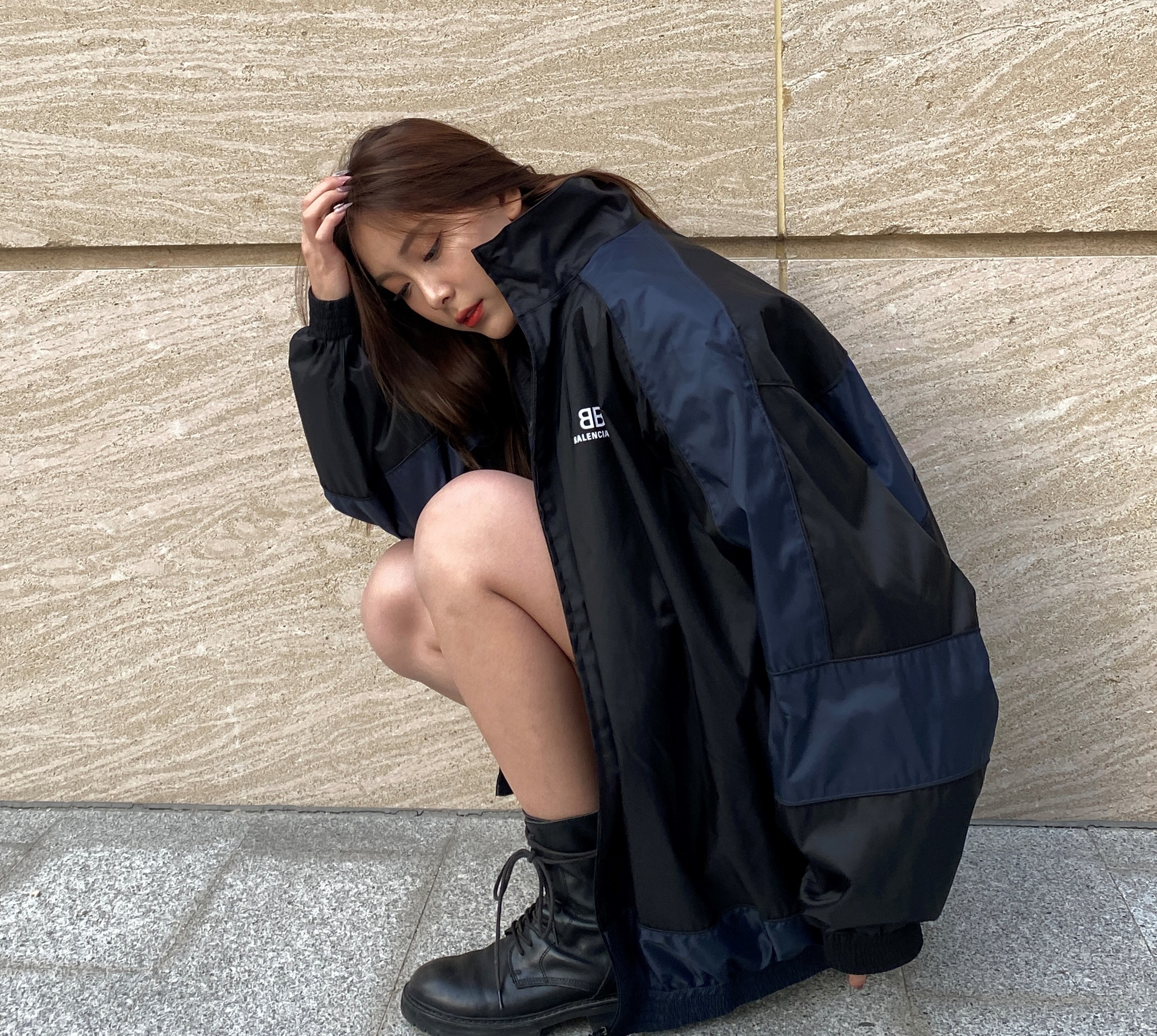 Balenciaga 男士 【小红书街拍】男女同款 黑色深蓝色徽标拉链休闲夹克44 46 48 50详情图4